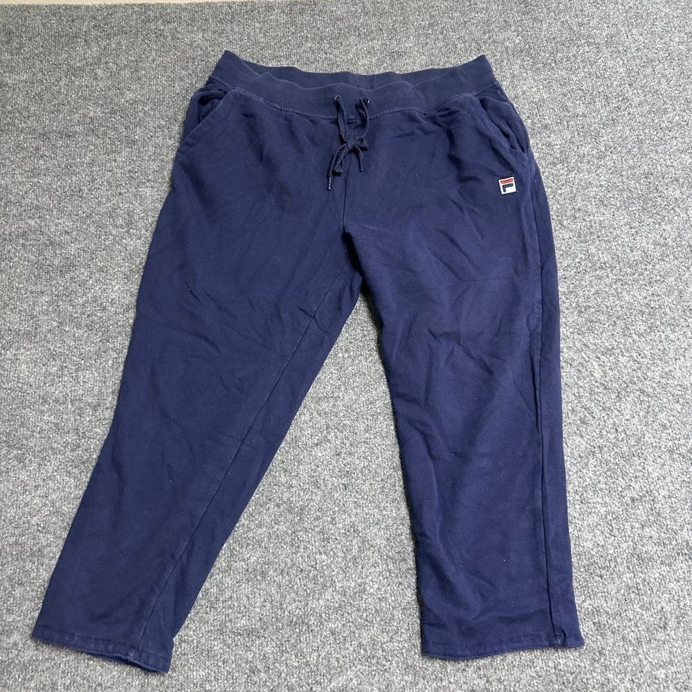 Fila Sweatpants Womens Size XL Navy Blue Joggers Relaxed Fit Drawstring Athletic